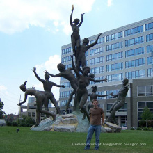 escultura de jardim moderno metal artesanato tamanho vida estátuas nuas para escultura musica
